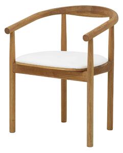 Dřevěná židle s područkami Calm bílá koženka