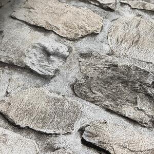 Vliesové tapety na zeď IL DECORO 36370-2, rozměr 10,05 m x 0,53 m, ukládaný kámen hnědo-šedý, A.S.Création