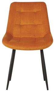Sada 2 sametových jídelních židlí oranžové MELROSE