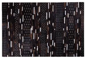 Kožený patchworkový koberec 140 x 200 cm hnědý AKSEKI