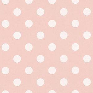 Vliesové tapety na zeď Boys & Girls 36934-3, puntíky bílé na růžovém podkladu, rozměr 10,05 m x 0,53 m, A.S.Création