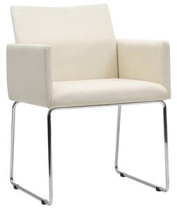 Jídelní židle 2 ks bílé se vzhledem lnu textil