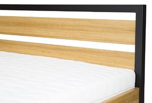 LK371-120 postel masiv dub/kov Drewmax (Kvalitní nábytek z dubového masivu)
