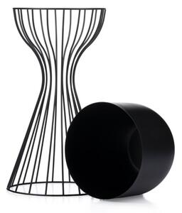 Kovový květináč LOFT 46x20 cm černá