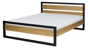 LK371-120 postel masiv dub/kov Drewmax (Kvalitní nábytek z dubového masivu)