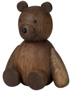 Lucie Kaas Dřevěný medvídek Teddy Smoked Oak - 13,5 cm LK147