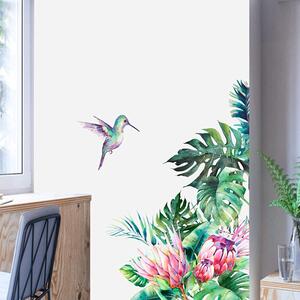 Živá Zeď Samolepka Kolibřík s květy