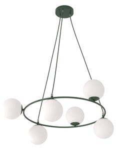 Lustr na lanku AZURA 6xE14/10W/230V zelená/bílá