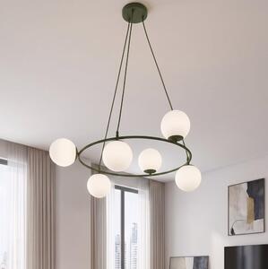 Lustr na lanku AZURA 6xE14/10W/230V zelená/bílá
