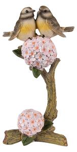 Velikonoční dekorace sýkorky na větvičce s květy - 10*6*19 cm