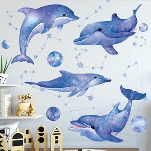 Živá Zeď Samolepka Vesmírní delfíni