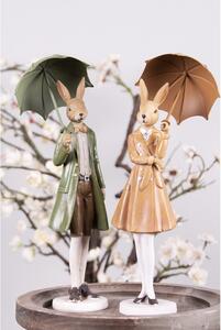 Velikonoční dekorace králičí dáma s deštníkem - 10*10*28 cm