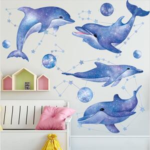 Živá Zeď Samolepka Vesmírní delfíni
