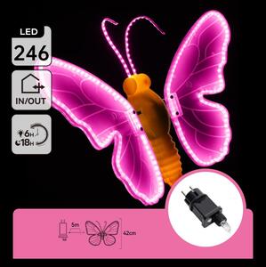 Aigostar - LED Venkovní vánoční dekorace 234xLED IP44 růžová motýl