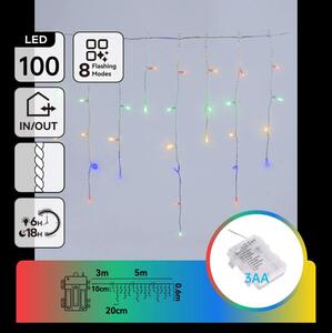 Aigostar - LED Venkovní ván řetěz 100xLED/8 funkcí 3xAA 8x06m IP44 multicolor