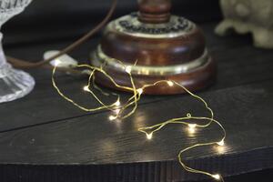 Svítící LED drátek Brass String Dew Drop 1,1 m