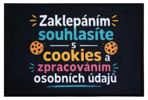 Mercury Flooring, Rohožka Zaklepáním souhlasíte s cookies 40x60 cm, 40x60, černá