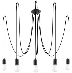 Sollux Lighting Lustr EDISON 5 černý