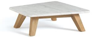 Ethimo Konferenční stolek Rafael, Ethimo, obdélníkový 70x68x23 cm, rám broušené teakové dřevo, deska glazovaný lávový kámen barva Smeraldo