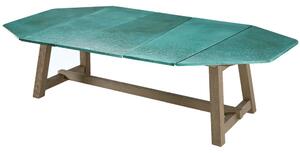 Ethimo Jídelní stůl Rafael, Ethimo, obdélníkový 264x155x73,5 cm, rám broušené teakové dřevo, deska mramor dekor Carrara