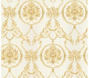 A.S. Création | Vliesová tapeta na zeď Hermitage 33083-4 | 0,53 x 10,05 m | bílá, zlatá