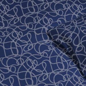Goldea bavlněné ložní povlečení - námořnická lana na tmavě modrém 140 x 220 a 70 x 90 cm