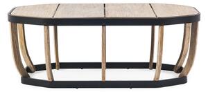 Ethimo Konferenční stolek Swing, Ethimo, obdélníkový 110x57x40 cm, rám lakovaný hliník barva Warmwhite, deska teakové dřevo