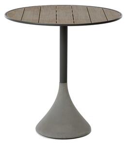 Ethimo Jídelní stolek Concreto, Ethimo, kulatý 60x74 cm, rám lakovaný hliník barva Warm White, deska HPL dekor Black Laminate