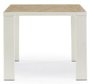 Ethimo Jídelní stůl Esedra, Ethimo, čtvercový 90x90x75 cm, rám lakovaný hliník barva Warmwhite, deska keramika dekor Dove Grey
