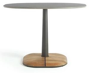 Ethimo Konferenční stolek Enjoy, Ethimo, čtvercový 70x70x51 cm, rám lakovaná ocel barva Warmwhite, deska keramika dekor Stone Black