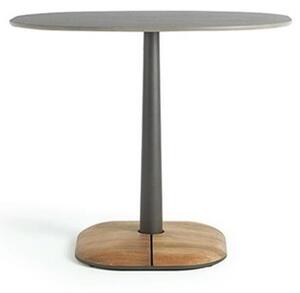 Ethimo Bistro stolek Enjoy, Ethimo, čtvercový 70x70x61 cm, rám lakovaná ocel barva Warmwhite, deska keramika dekor Stone Grey