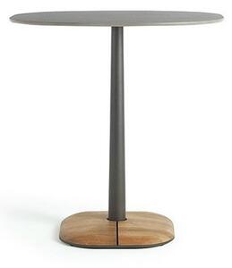 Ethimo Jídelní stůl Enjoy, Ethimo, obdélníkový 90x70x75 cm, rám lakovaná ocel barva Warmwhite, deska keramika dekor Stone White