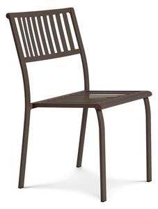 Ethimo Stohovatelná jídelní židle Elisir, Ethimo, 50x50x85 cm, lakovaná ocel barva Mud Grey, bez polstrů