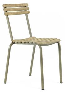 Ethimo Stohovatelná jídelní židle Laren, Ethimo, 45x50x85 cm, rám lakovaná ocel barva Coffee Brown, teakové dřevo
