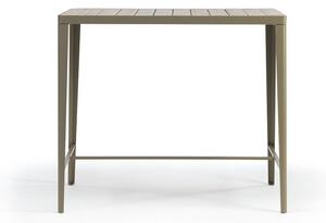 Ethimo Barový stůl Laren, Ethimo, obdélníkový 120x60x105 cm, rám lakovaná ocel barva Coffee Brown, deska teakové dřevo