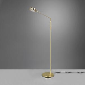 LED stojací lampa Franklin, stmívač, matná mosaz