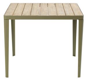 Ethimo Jídelní stůl Laren, Ethimo, obdélníkový 90x90x74,5 cm, rám lakovaná ocel barva Coffee Brown, deska teakové dřevo