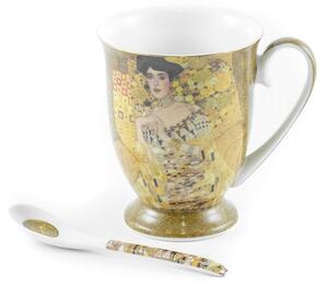 HOME ELEMENTS Porcelánový hrnek se lžičkou 280 ml, Klimt Adele