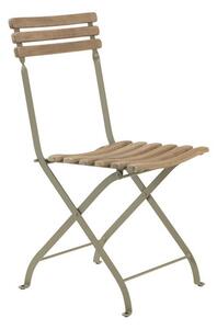 Ethimo Skládací jídelní židle Laren, Ethimo, 45x50x85 cm, rám lakovaná ocel barva Coffee Brown, teakové dřevo