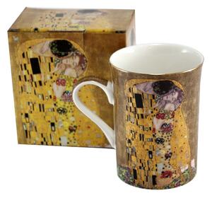 HOME ELEMENTS Porcelánový hrnek 300 ml, Klimt,Polibek zlatý