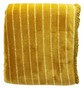HOME ELEMENTS Flanelová deka s beránkem, žlutá 150 x 200 cm