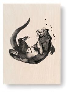 Obrázek na dřevěné kartě Otter 10x15 cm Teemu Järvi Illustrations