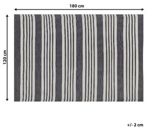 Venkovní koberec 120 x 180 cm černý a světle šedý DELHI