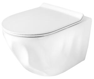Závěsná WC mísa se SoftClose sedátkem REA Gustavo Rimless, bílá lesk