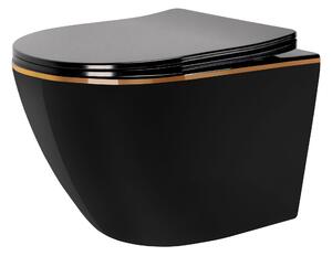 Rea, Závěsné WC Rea Carlo Mini Tornado Black Gold Egde, REA-C4695