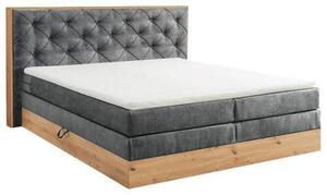 POSTEL BOXSPRING, 180/200 cm, antracitová, přírodní barvy Esposa - Postele boxspring, Online Only