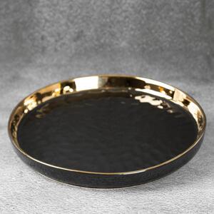 Dekorativní talíř ETNA 01 černý / zlatý