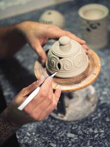 Keramika Vanya Aromalampa KVĚT ŽIVOTA - zelená