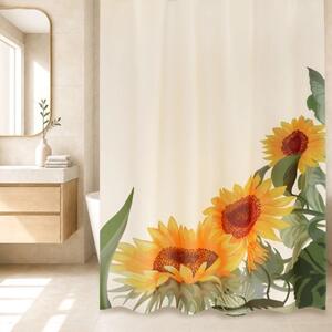 Bellatex Koupelnový závěs 180x200 cm Slunečnice Žlutá,Zelená