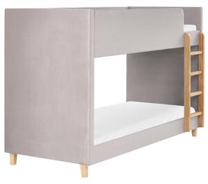 Patrová postel Umělý samet CHOCQUES 90 x 200 cm Světle šedá